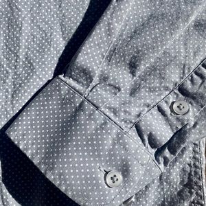 Dress shirt. Men’s. Gray with mini white polka dot. 16.5 neck.